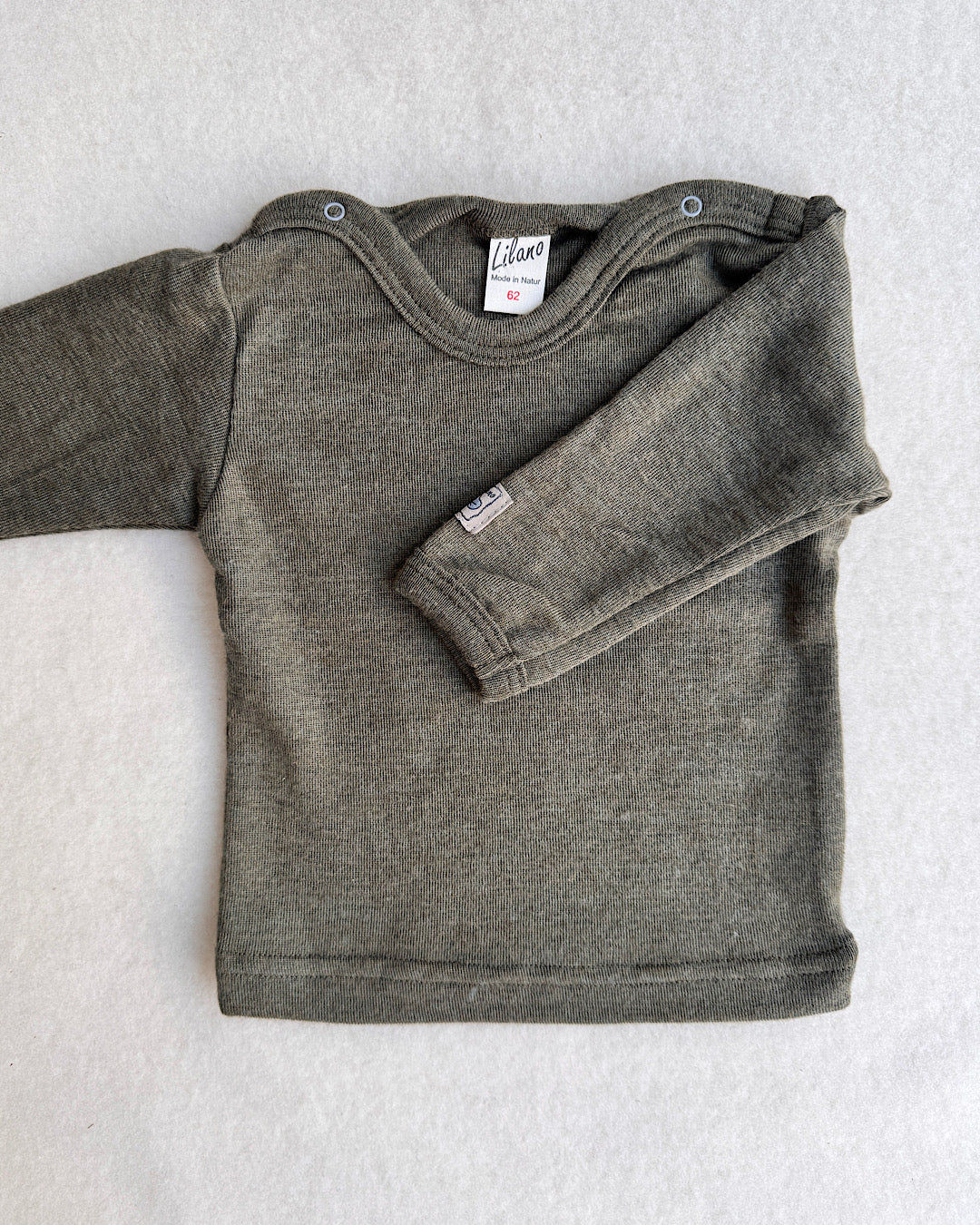 Bluse uld/silke - khaki