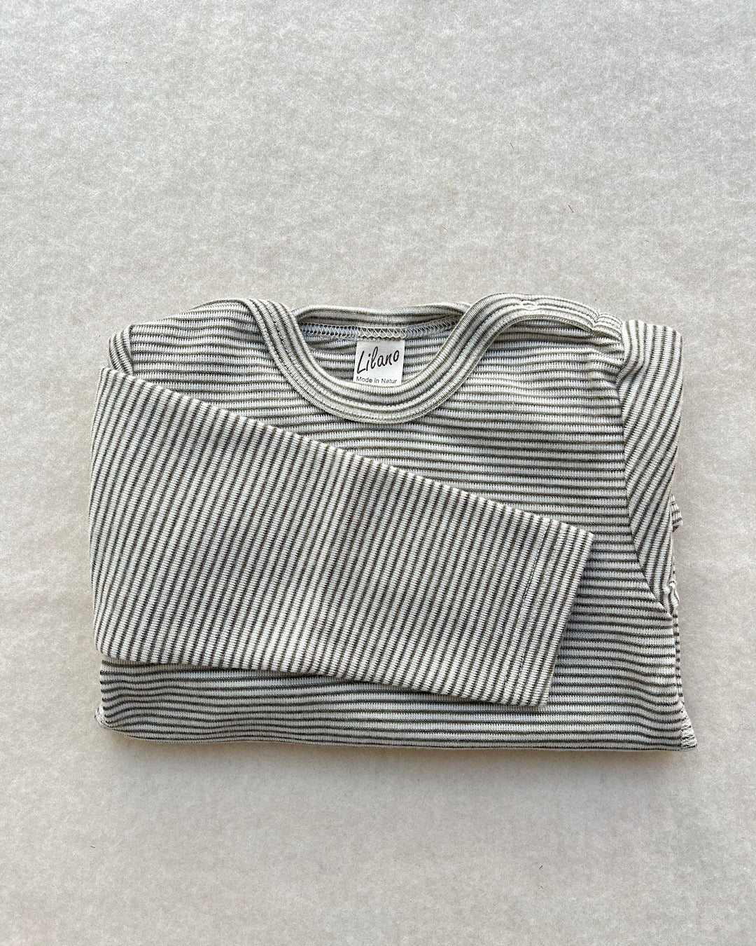 Body uld/silke - khaki strib