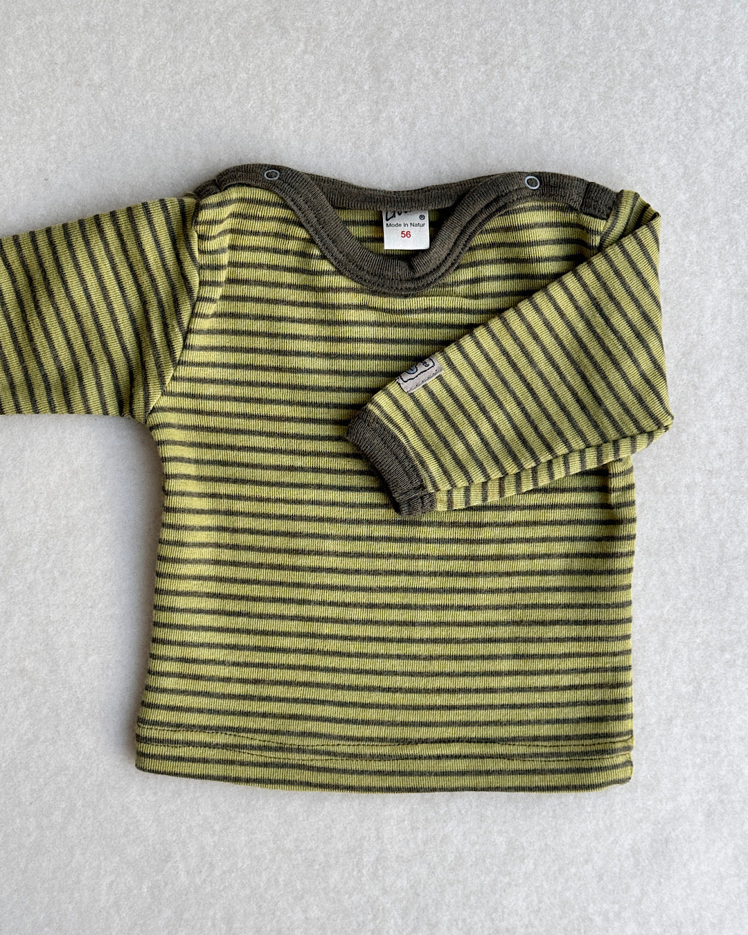 Bluse uld/silke - khaki/kiwi