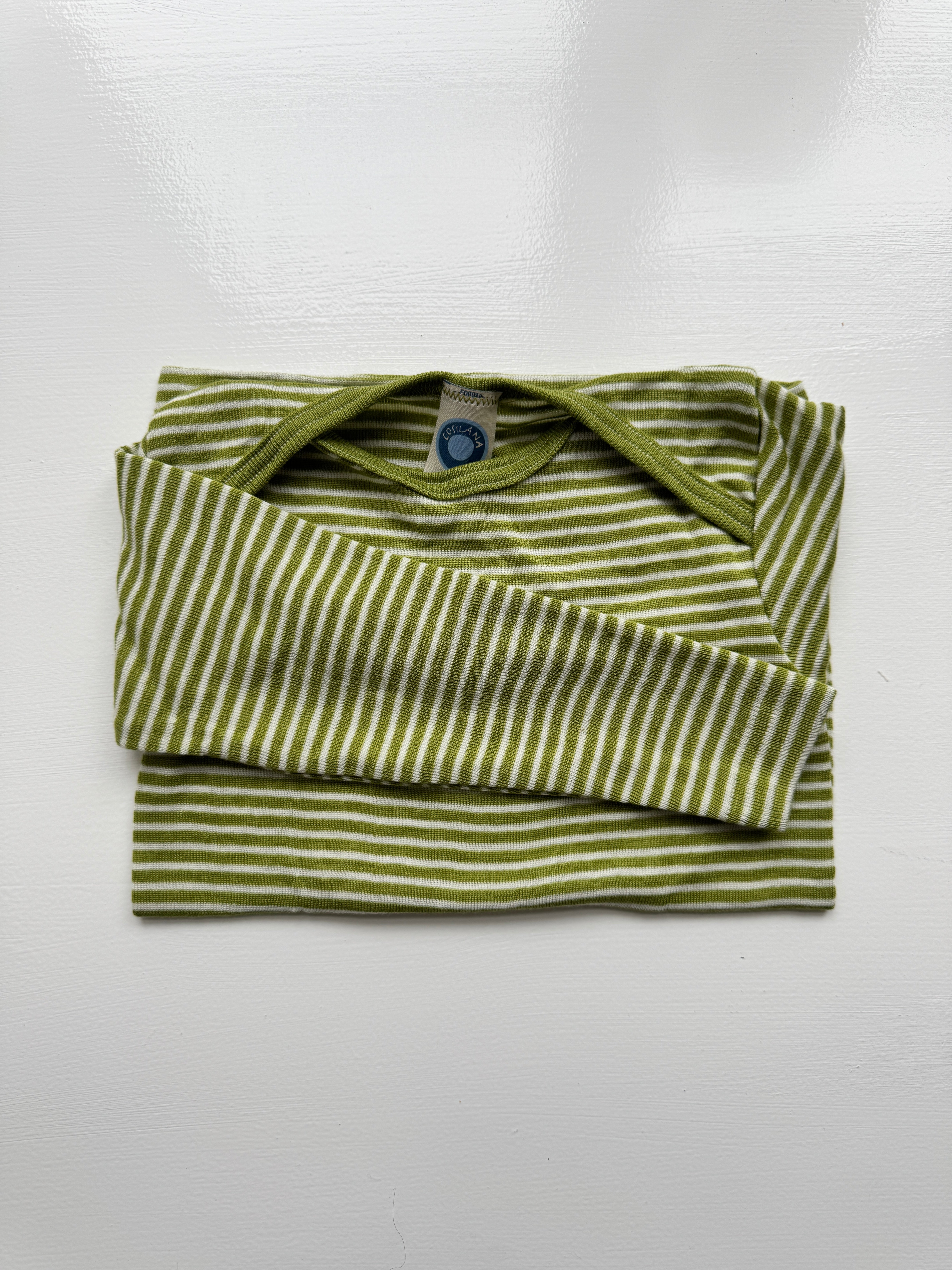 Langærmet t-shirt med amerikansk lukning, uld/silke