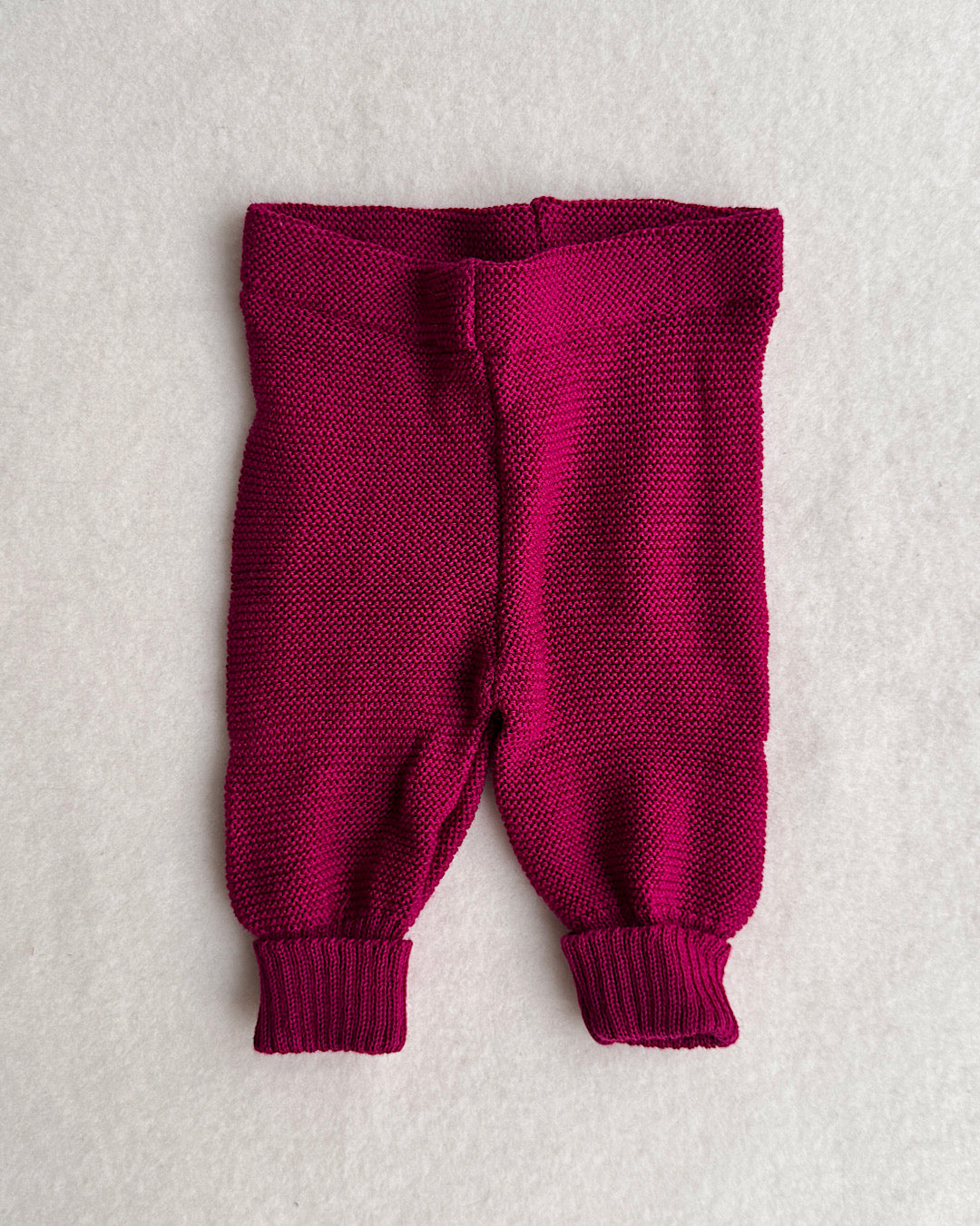 Knitted wool trousers - berry