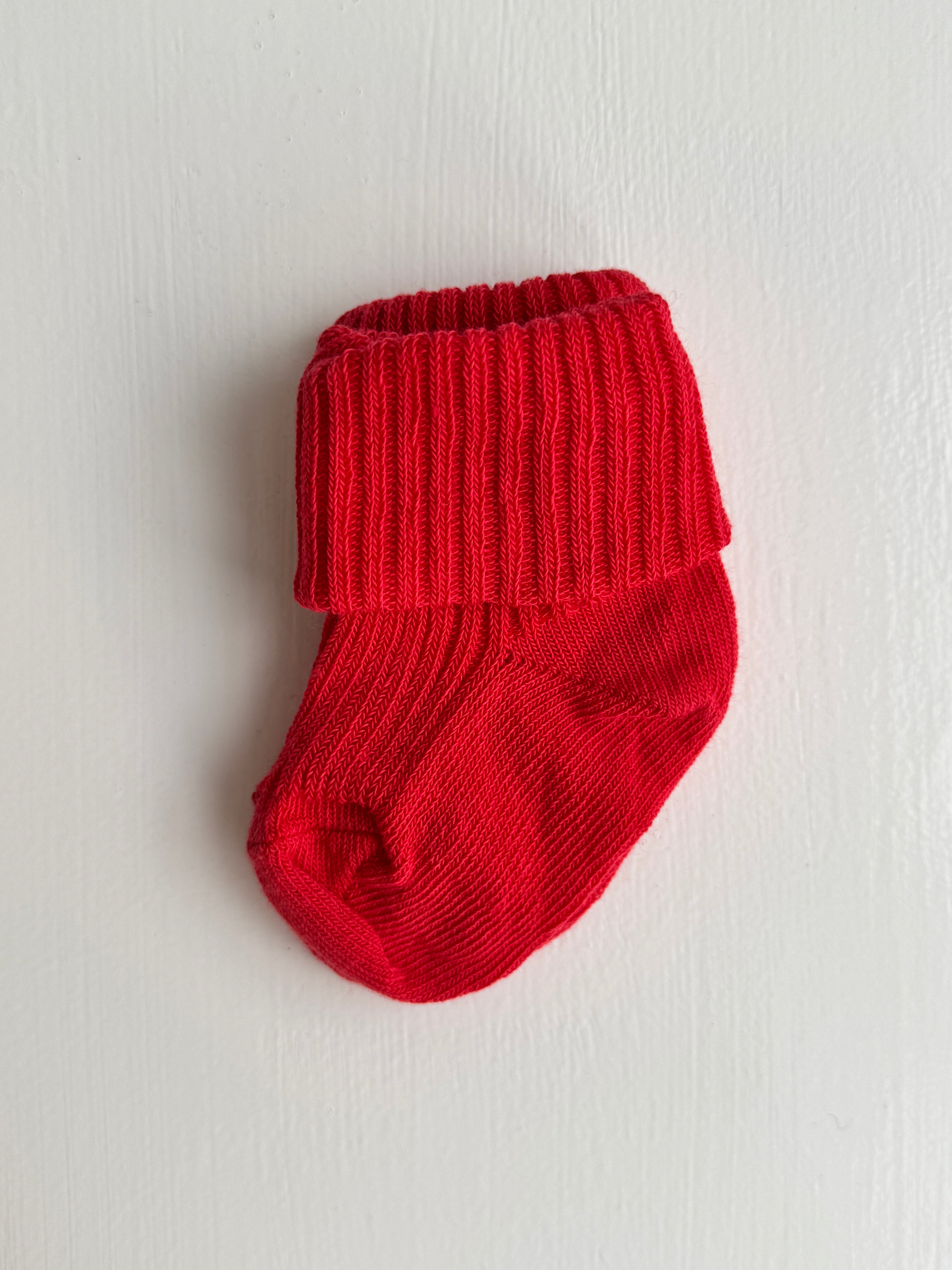 Babystrømper bomuld - Tomato