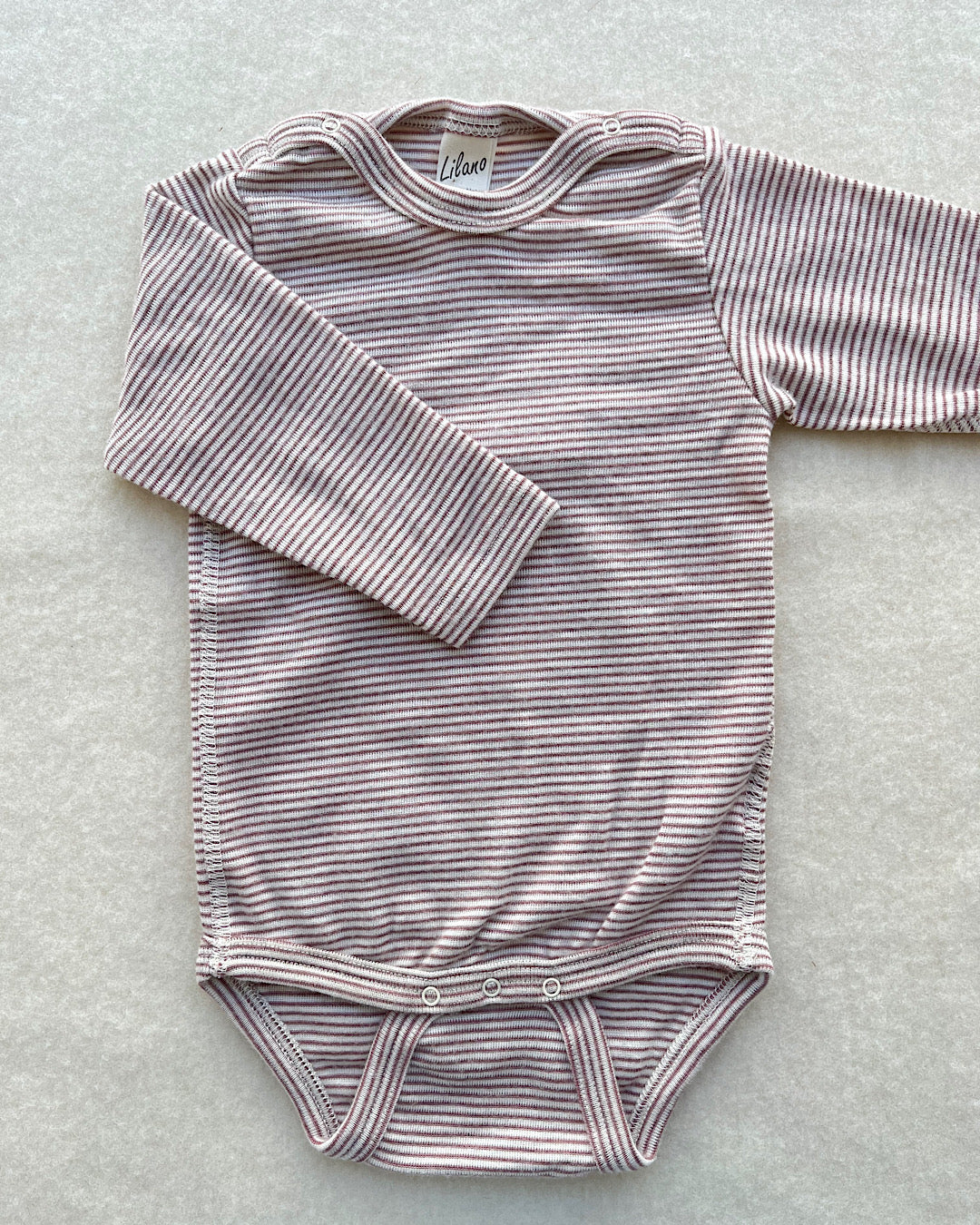 Body uld/silke - mauve strib