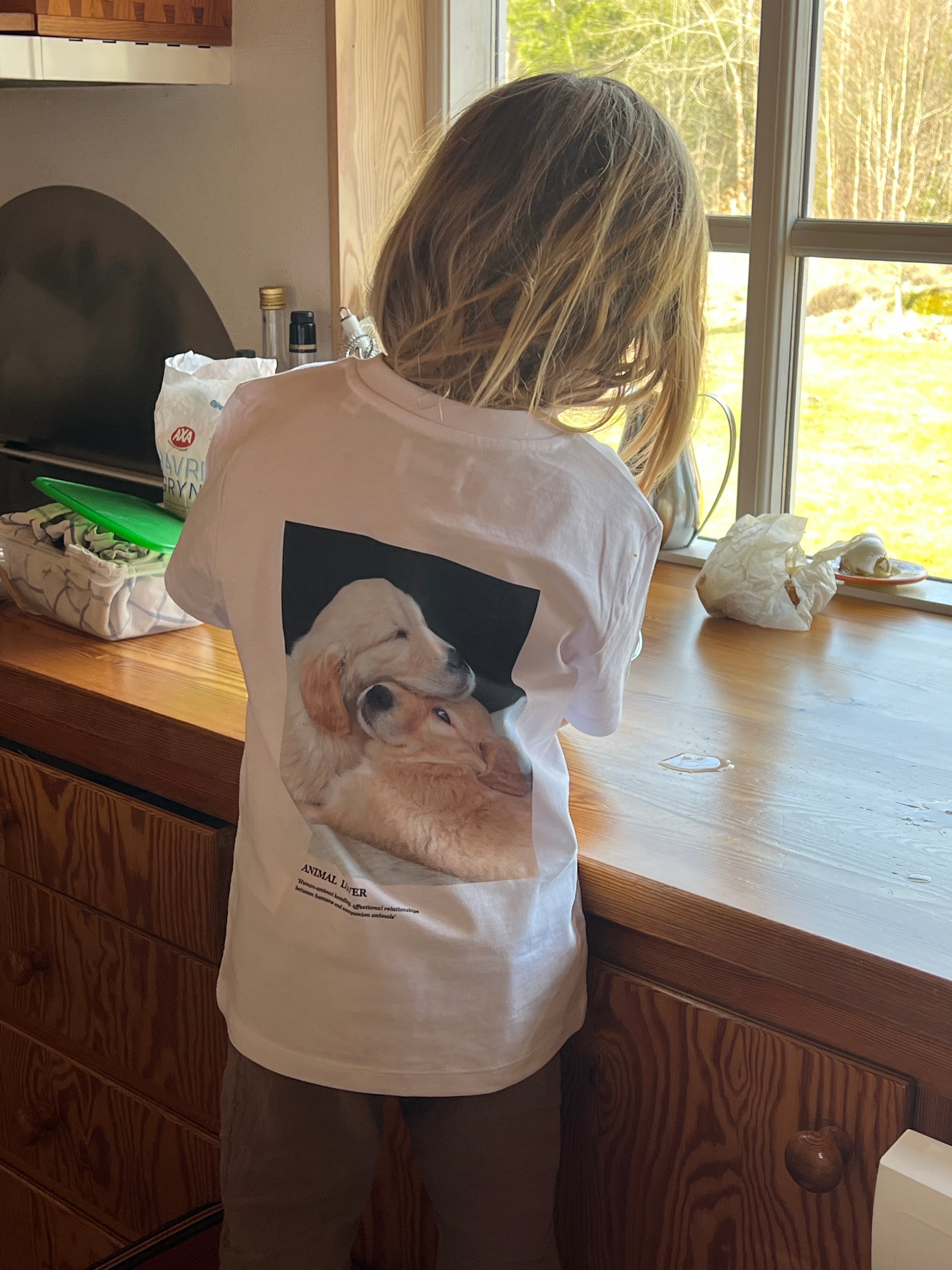 Flower 100% GOTS cotton t-shirt - Puppies