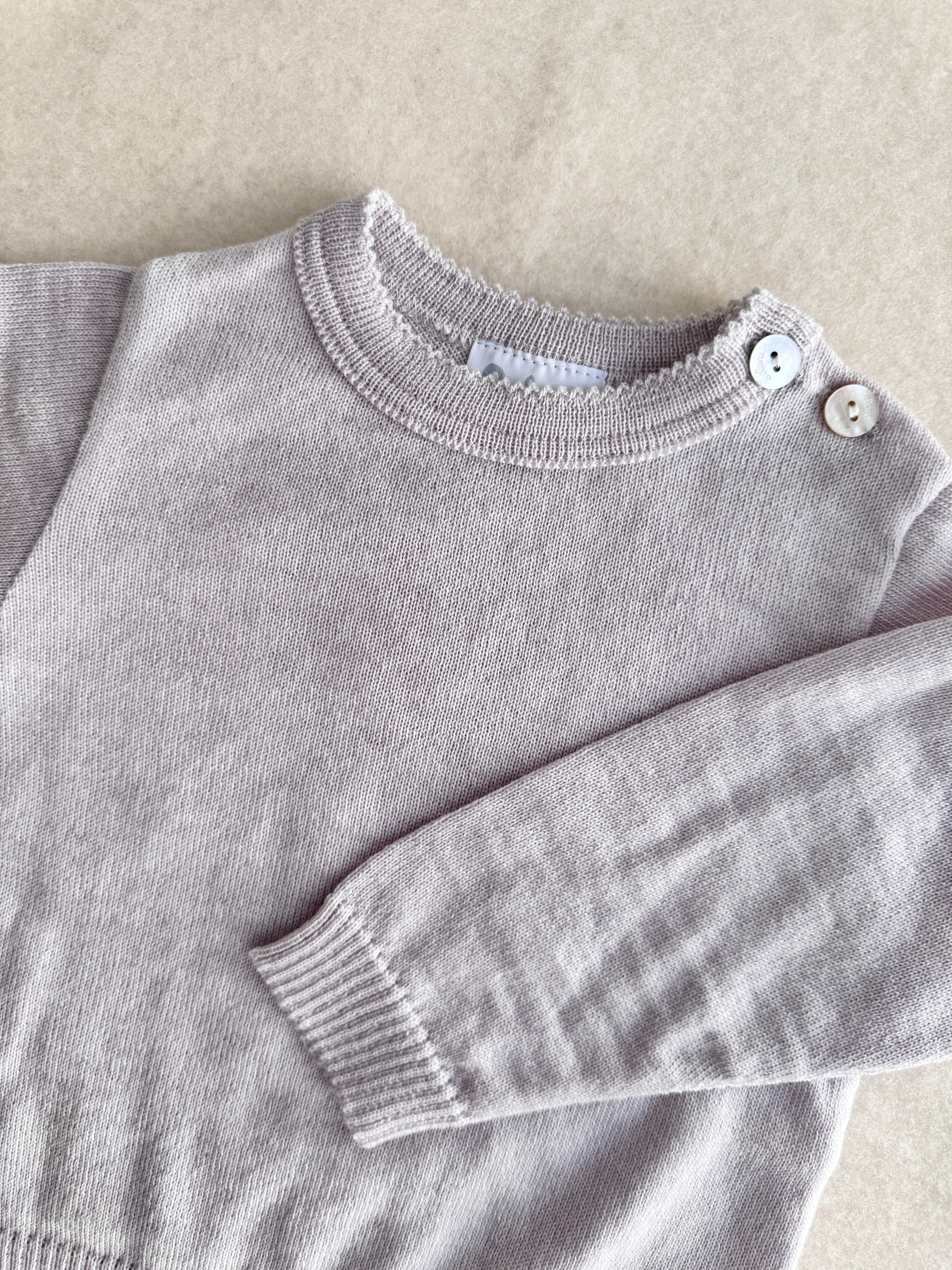 Selana wool sweater with lace trim