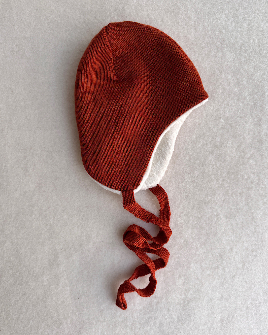 Hue 100% merino uld med bomuldsplush - terracotta