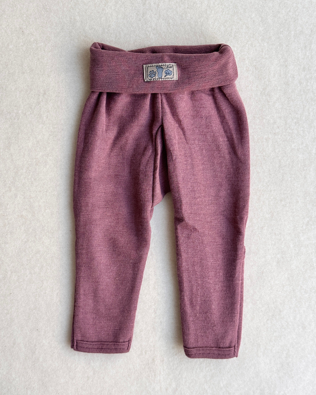Bukser med ombuk uld/silke - mauve