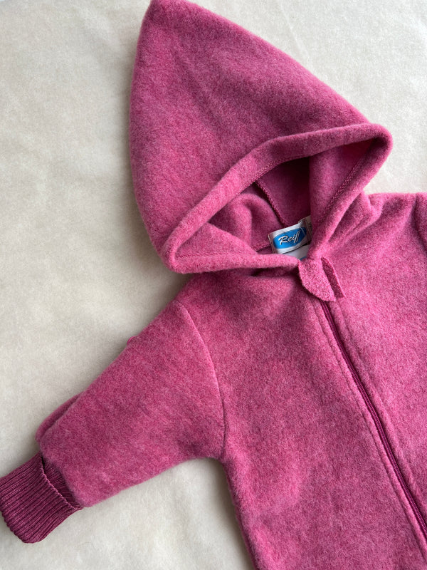 Køredragt i 100% børstet uldfleece - rosa