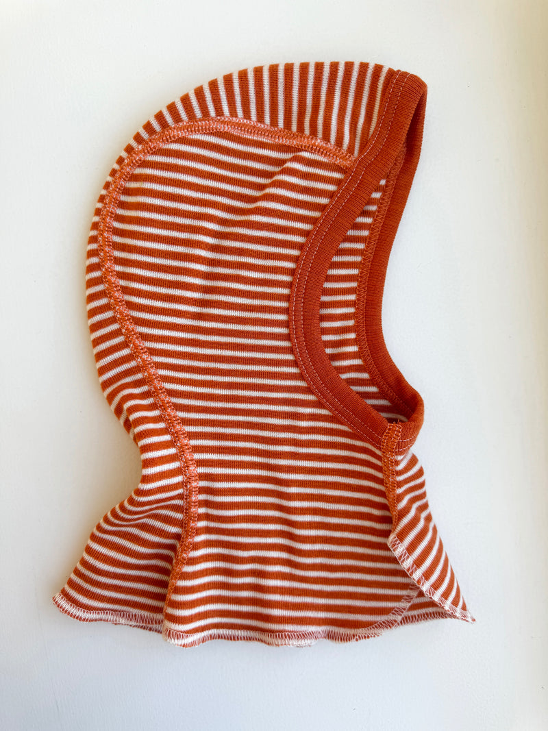 Balaclava uld/silke - orange strib