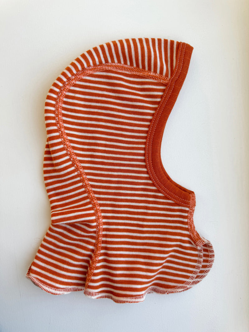 Balaclava uld/silke - orange strib