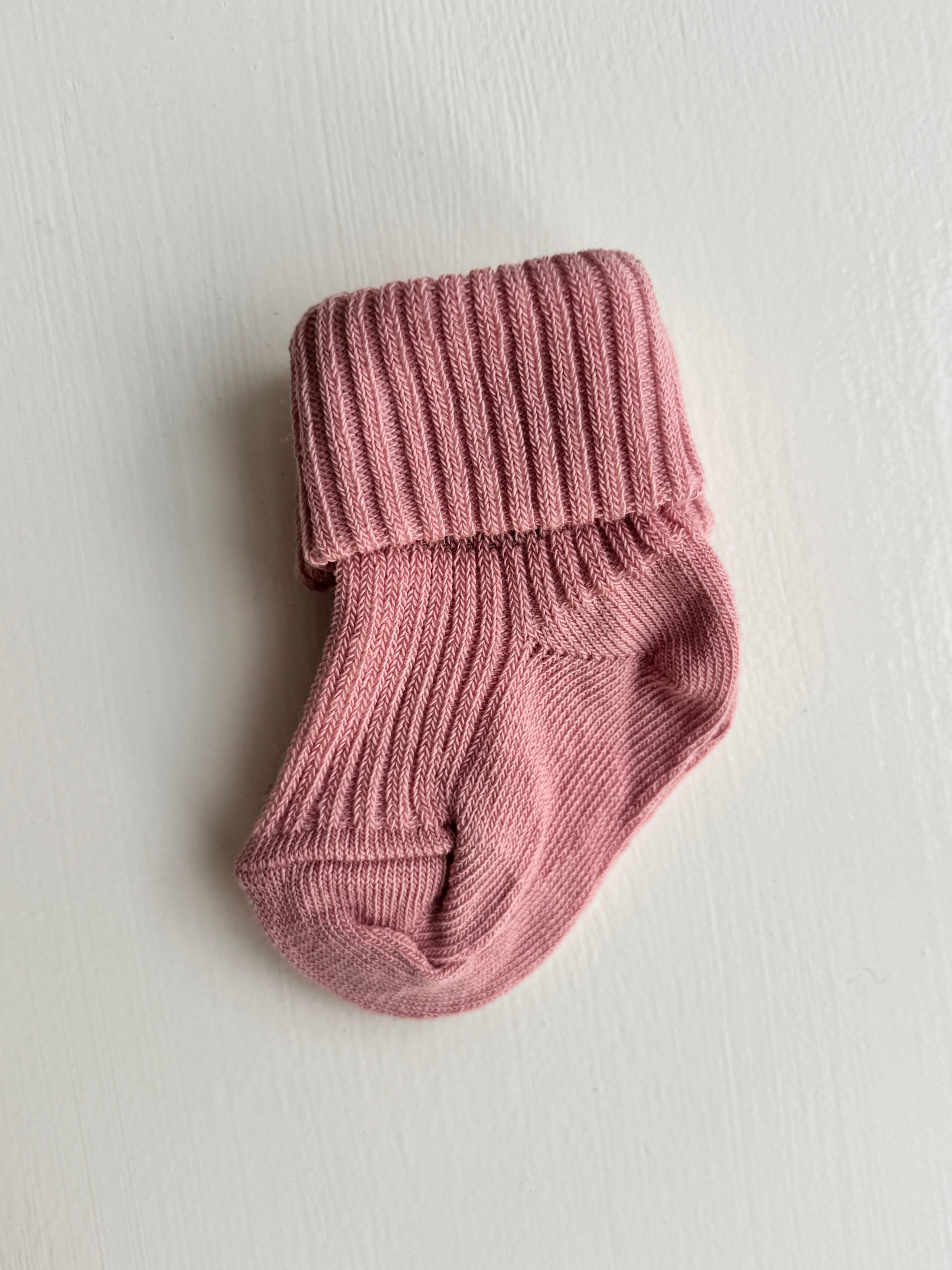 Babystrømper bomuld - Silver Pink