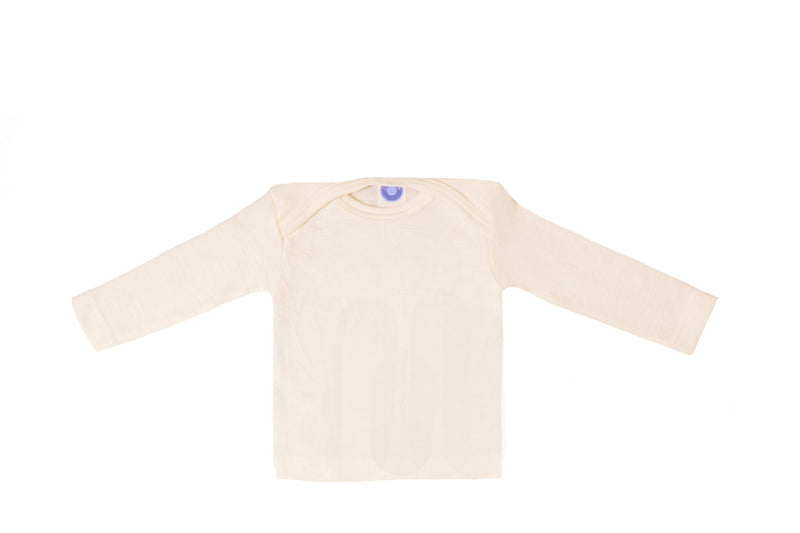 Long-sleeved t-shirt with American closure wool/silk