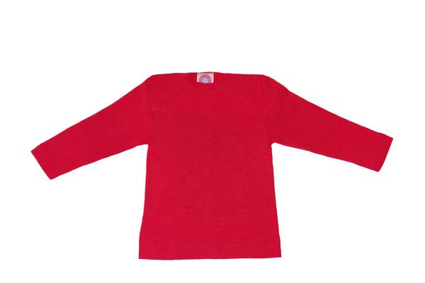 Long-sleeved t-shirt with American closure wool/silk