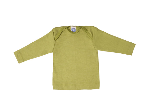 Long-sleeved t-shirt with American closure wool/silk as