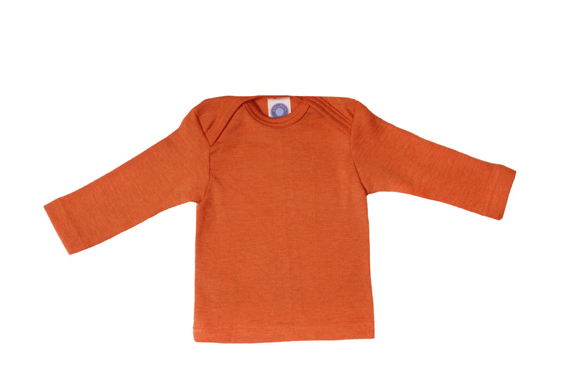 Long-sleeved t-shirt with American closure wool/silk