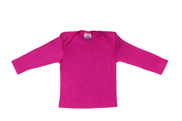 Long-sleeved t-shirt with American closure wool/silk