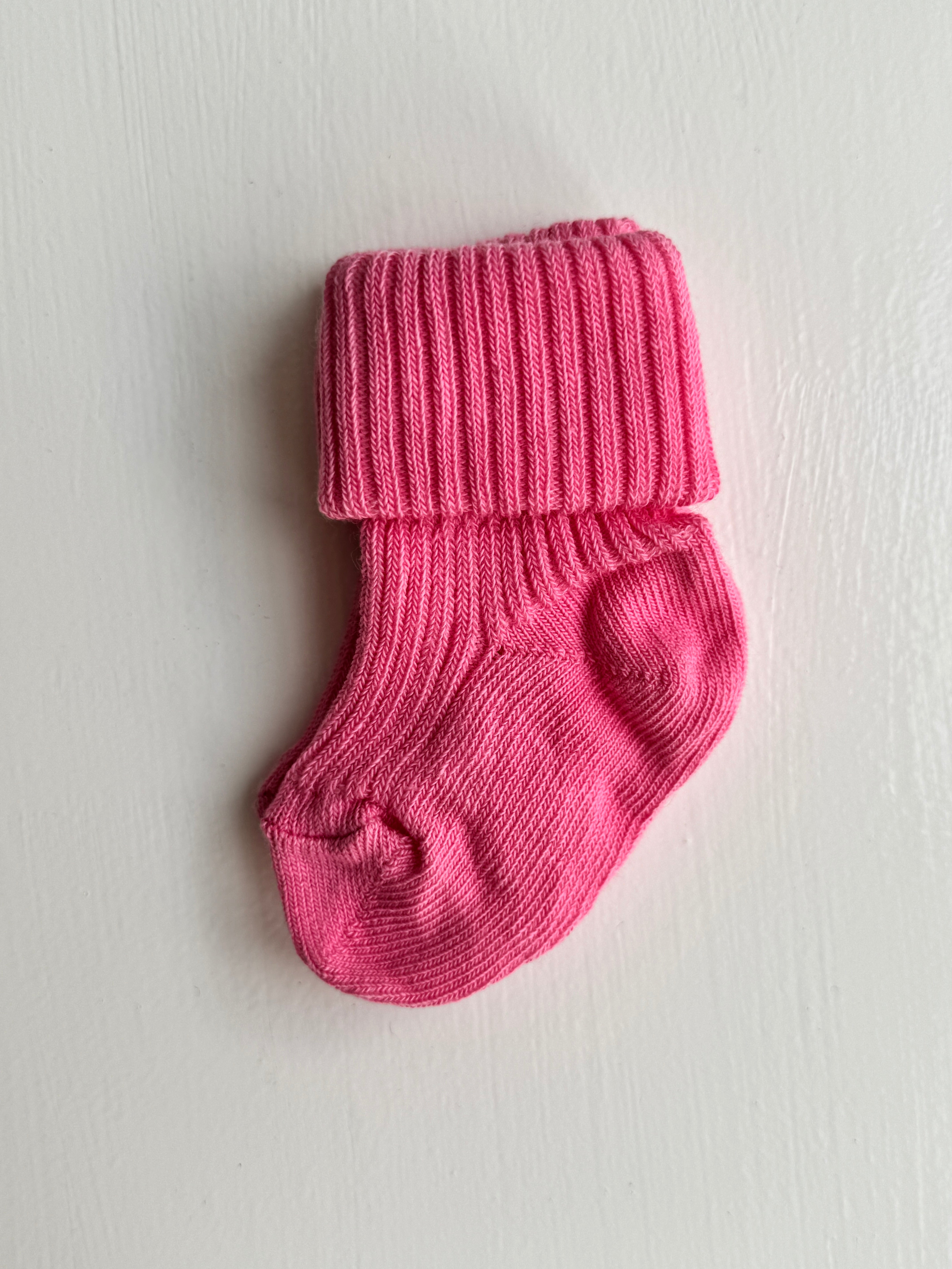 Babystrømper bomuld - Pink Cosmos