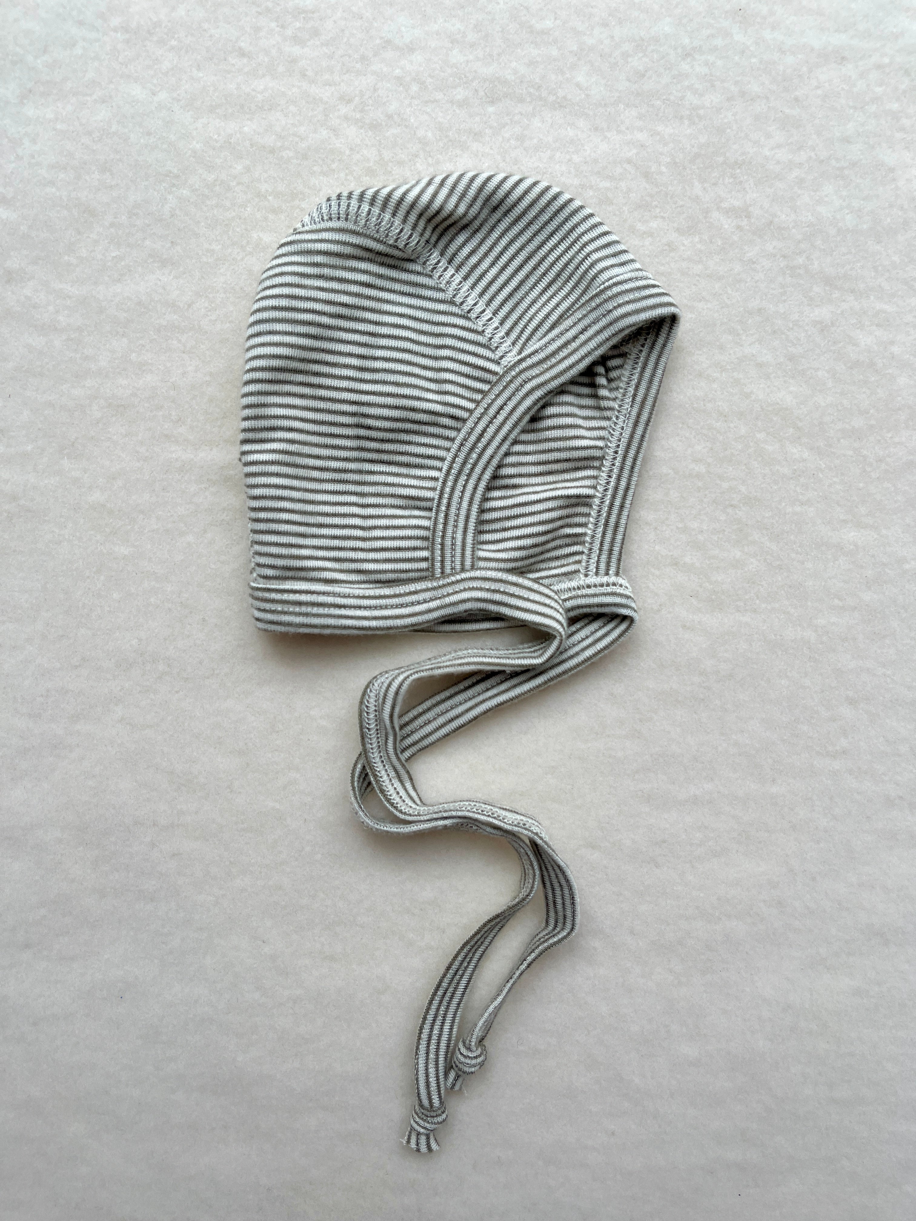 Kyse uld/silke - khaki/natur strib