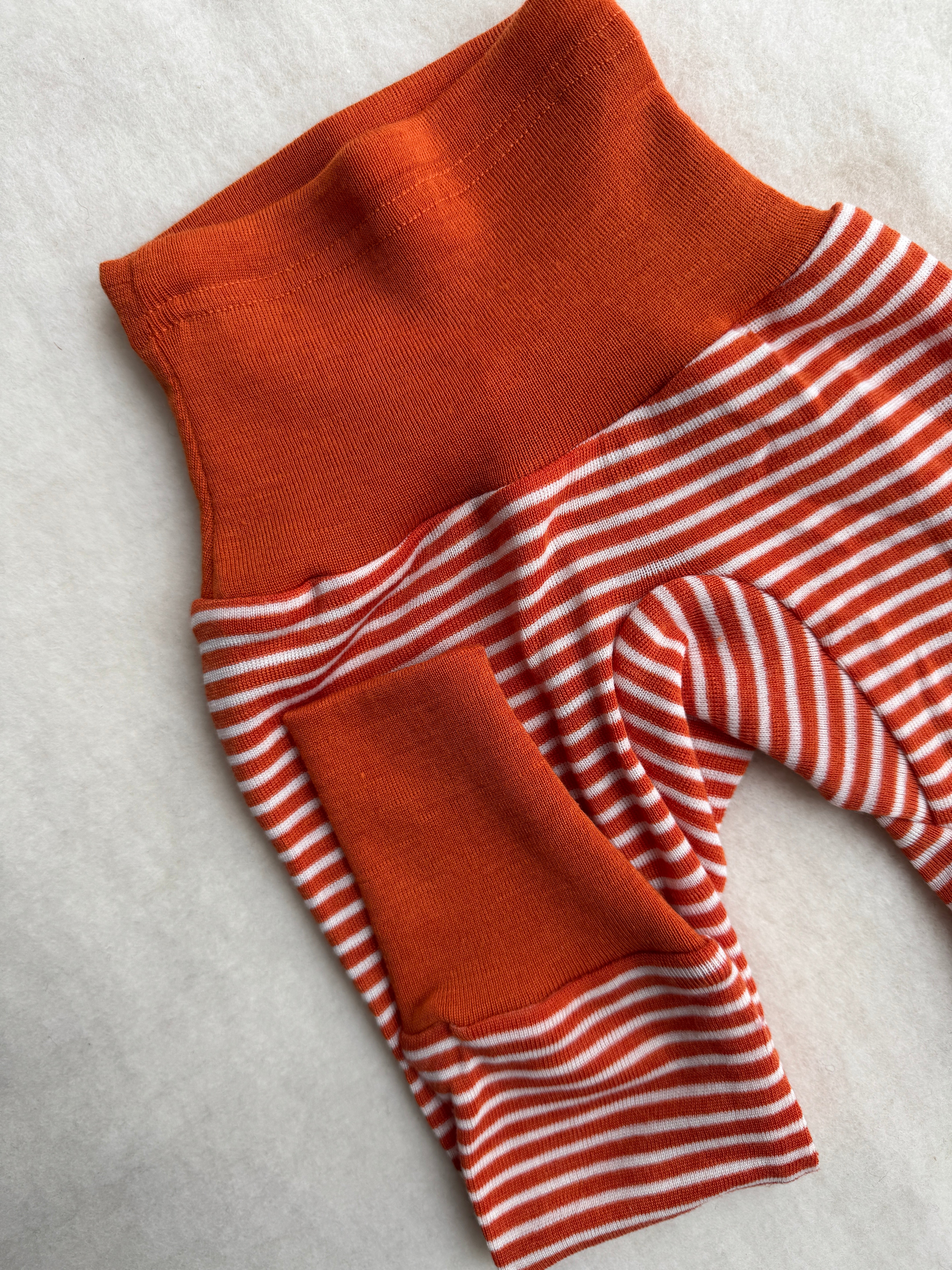 Bukser uld/silke - orange strib