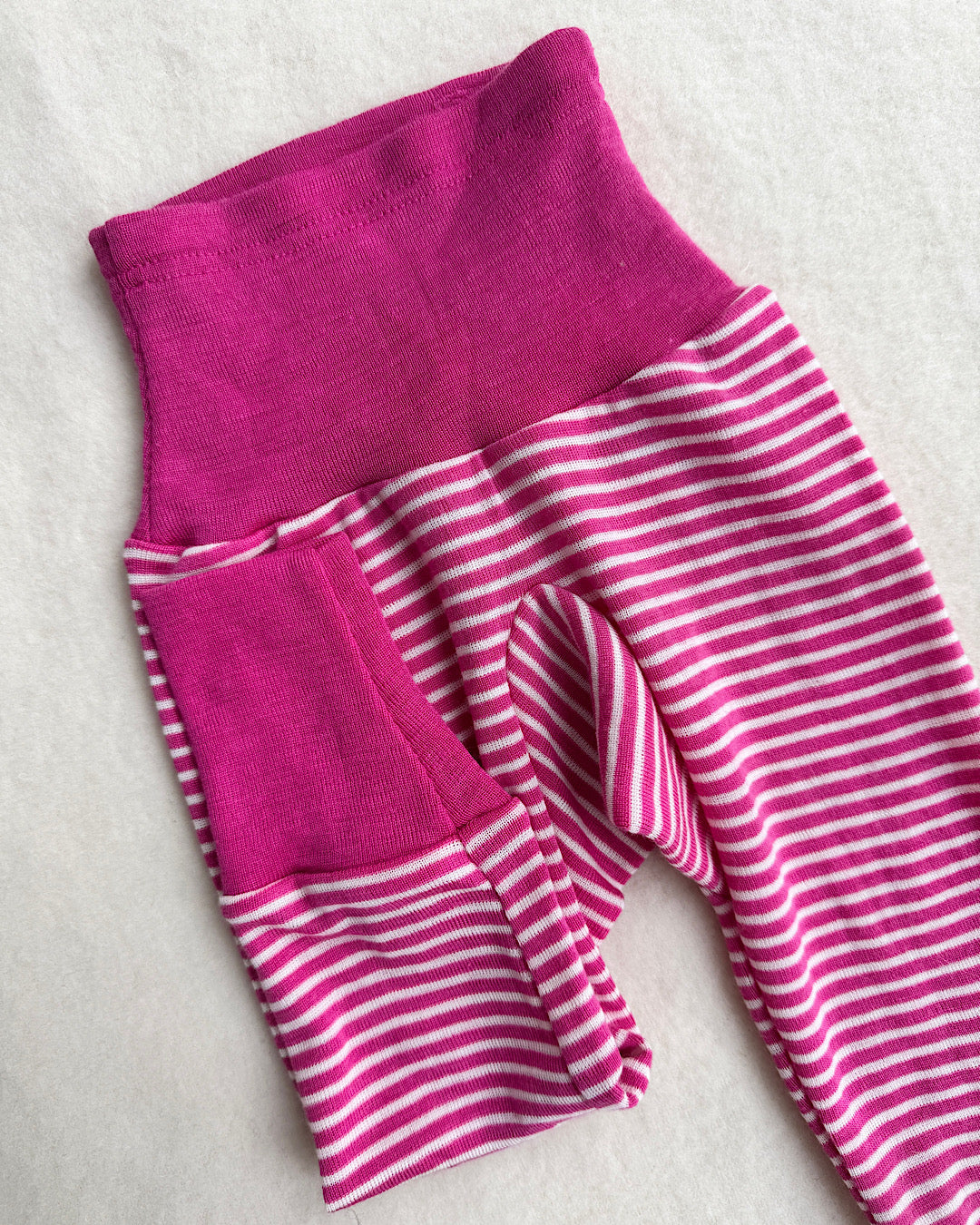 Bukser uld/silke - pink strib