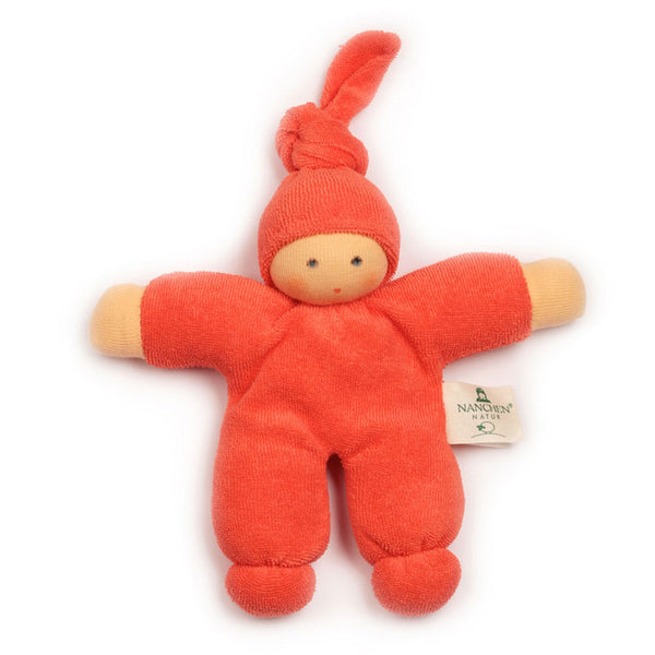 Hand-sewn organic doll orange